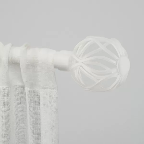 Curtain Rods & Hardware-Kirkland's Home Matte White Open Sphere Curtain Rod, 72 In.