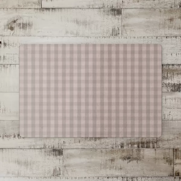 Kitchen & Floor Mats-Kirkland's Home Mauve And Gray Plaid Kitchen Mat Pink/Gray