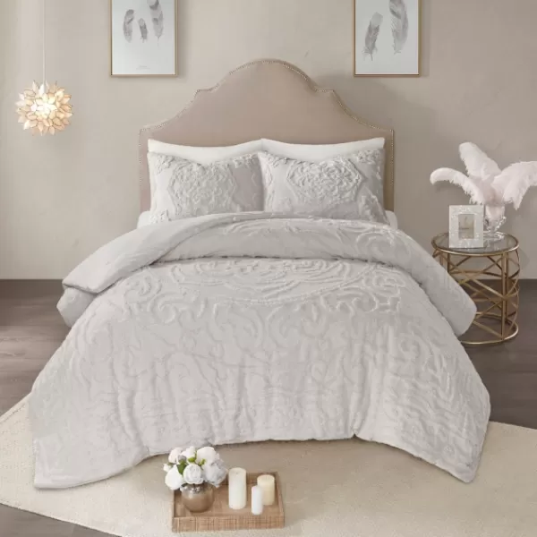 Comforters-Kirkland's Home Medallion California King 3-Pc. Comforter Set Gray