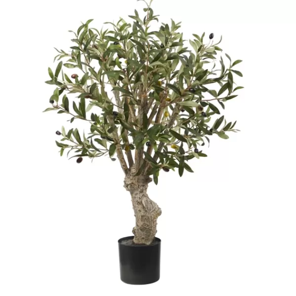 Trees & Topiaries-Kirkland's Home Mediterranean Olive Branch Tree In Black Pot