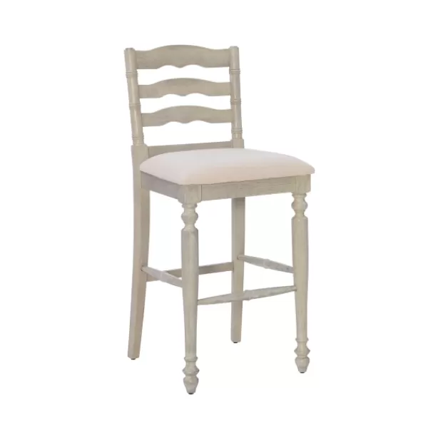 Bar Stools & Counter Height Stools-Kirkland's Home Melvin Distressed Wash Bar Stool White