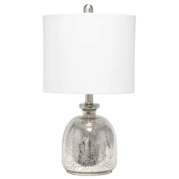 Table Lamps-Kirkland's Home Mercury Hammered Glass Shade Table Lamp White