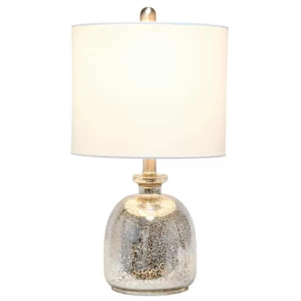 Table Lamps-Kirkland's Home Mercury Hammered Glass Shade Table Lamp White