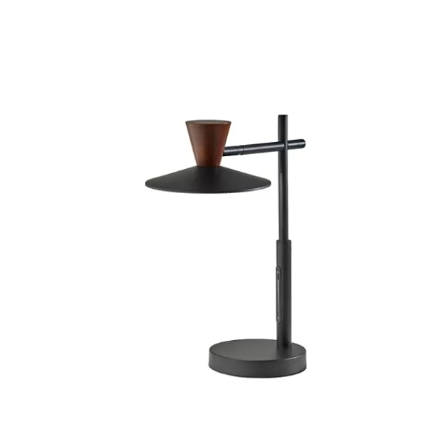 Table Lamps-Kirkland's Home Metal And Walnut Wood Table Lamp Black