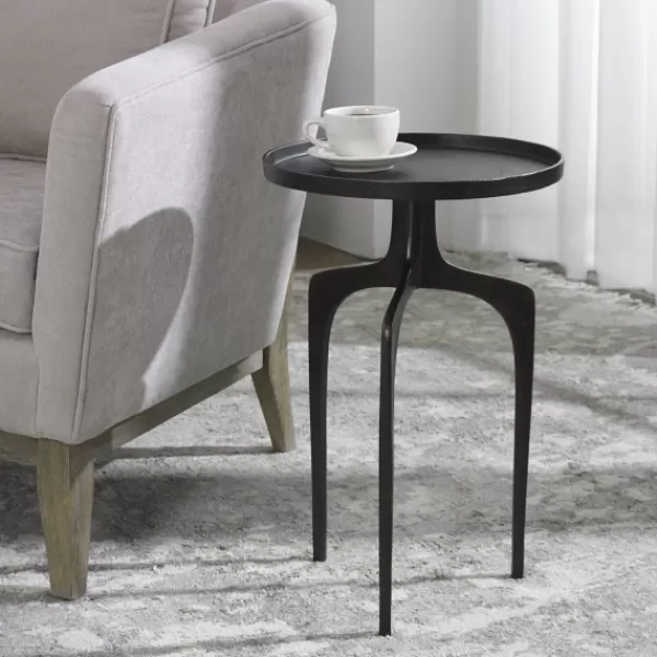 Accent & End Tables-Kirkland's Home Metal Arched Legs Side Table Black