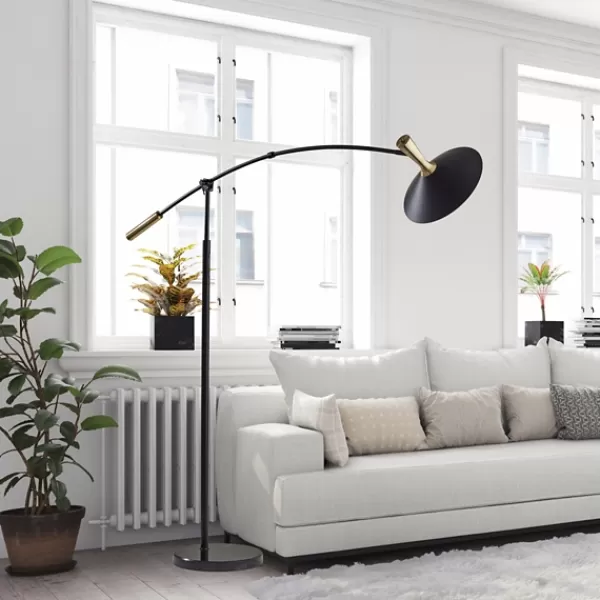Floor Lamps-Kirkland's Home Metal Arched Modern Floor Lamp Black