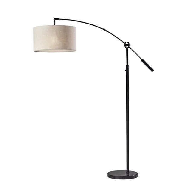 Floor Lamps-Kirkland's Home Metal Arched Oversized Shade Floor Lamp Black
