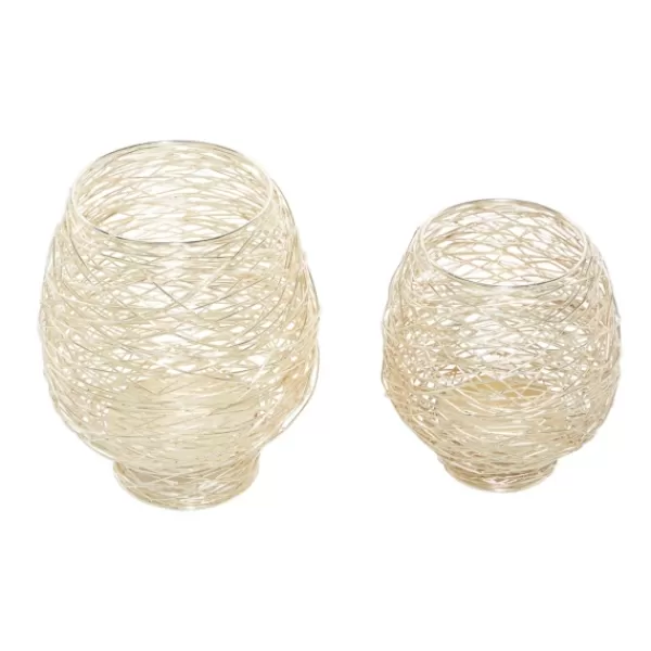 Candle Holders-Kirkland's Home Metal Bird'S Nest Votive Holders, Set Of 2 Gold