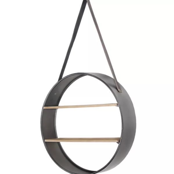 Shelves-Kirkland's Home Metal Circle Wall Shelf With Leather Strap