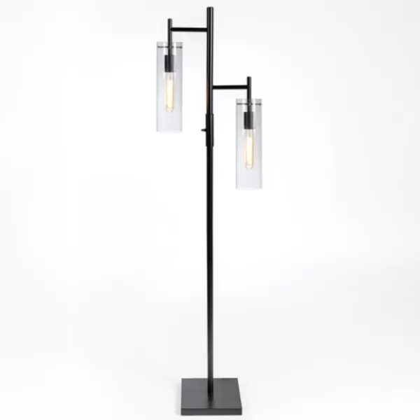 Floor Lamps-Kirkland's Home Metal Cylinder Shade Floor Lamp Black