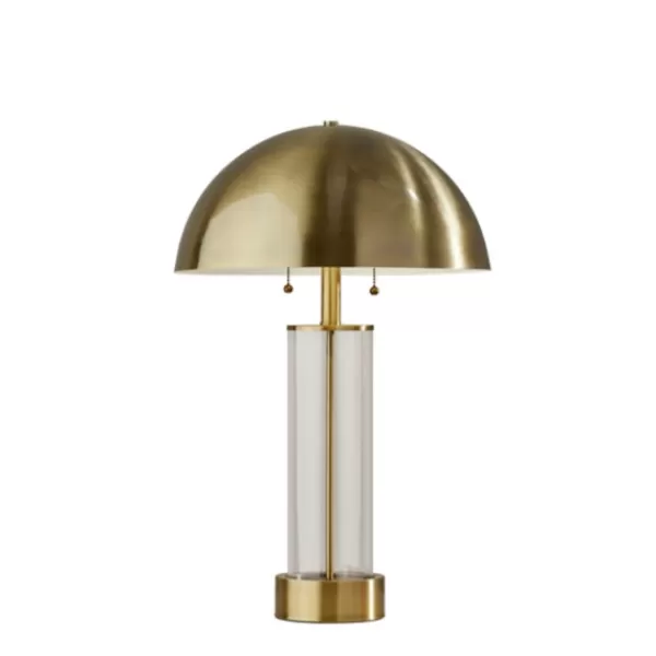 Table Lamps-Kirkland's Home Metal Dome And Clear Glass Table Lamp Gold