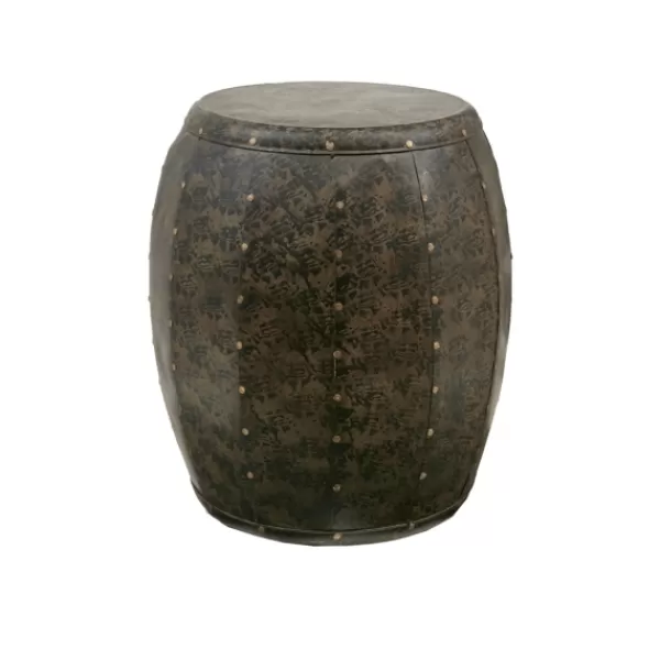 Accent & End Tables-Kirkland's Home Metal Drum Kagen Accent Table Black