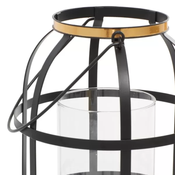 Lanterns-Kirkland's Home Metal Frame Lanterns, Set Of 2 Black