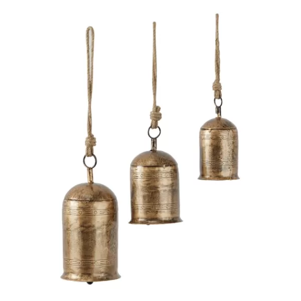 Decorative Accents-Kirkland's Home Metal Hanging Bells, Set Of 3 Gold