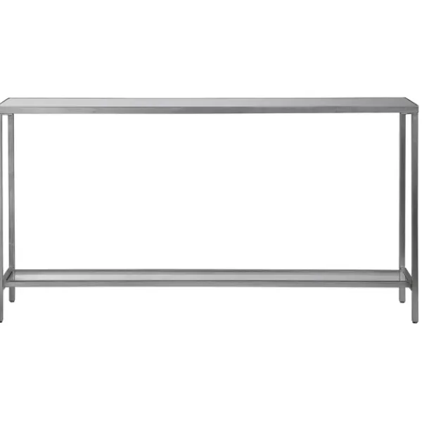 Console Tables-Kirkland's Home Metal Mirrored Top Slim Console Table Silver
