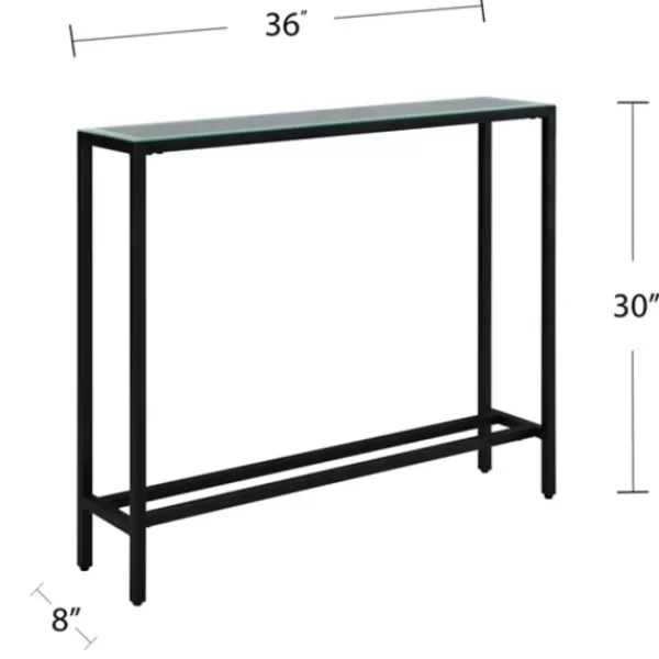 Console Tables-Kirkland's Home Metal Mirrored Top Slim Console Table Black