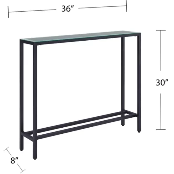 Console Tables-Kirkland's Home Metal Mirrored Top Slim Console Table Gray