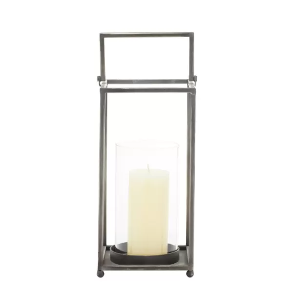Lanterns-Kirkland's Home Metal Modern Lantern Black