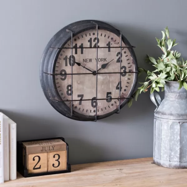 Clocks-Kirkland's Home Metal New York Subway Wall Clock