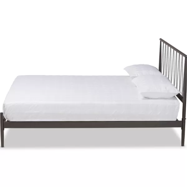 Beds & Headboards-Kirkland's Home Metal Open Headboard Full Platform Bed Black