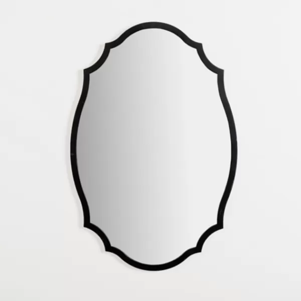 Framed Mirrors-Kirkland's Home Metal Scalloped Edge Mirror Black
