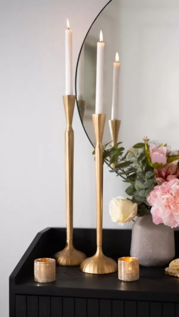 Candle Holders-Kirkland's Home Metal Taper Candle Holder, 21 In. Gold