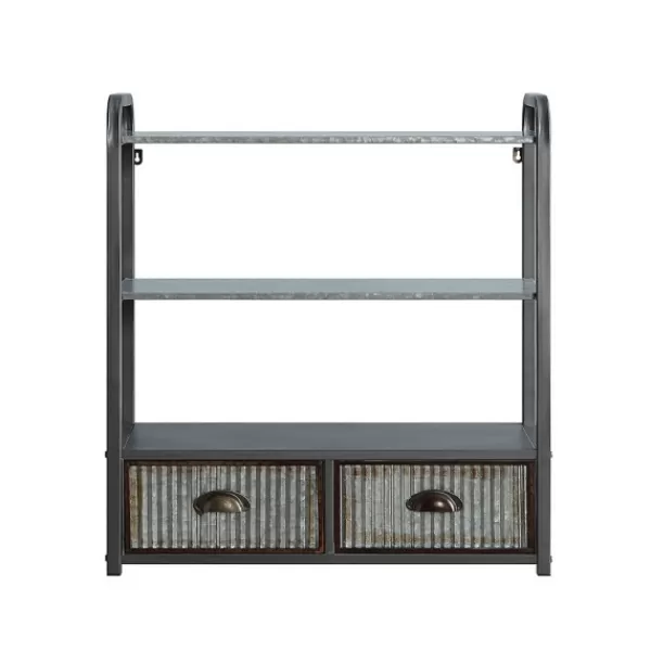 Wall Storage-Kirkland's Home Metal With 2-Drawers Rustic Wall Cabinet