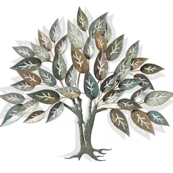 Wall Plaques-Kirkland's Home Metallic Blue And Brown Tree Wall Sculpture Blue/Brown