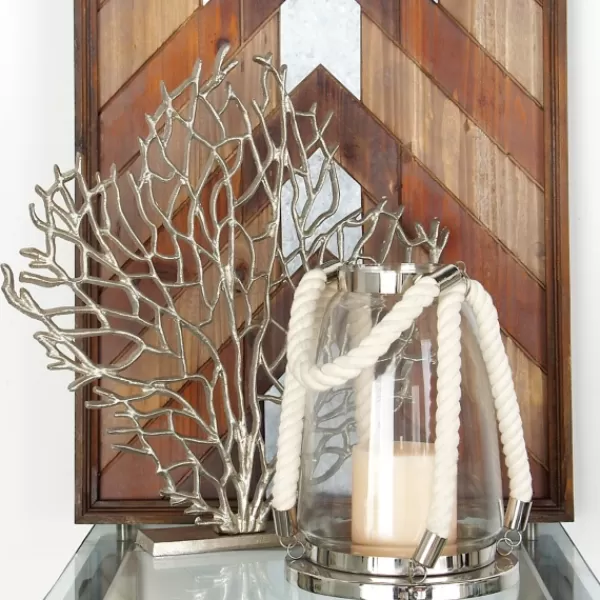 Statues & Figurines-Kirkland's Home Metallic Coastal Branch Statue Silver
