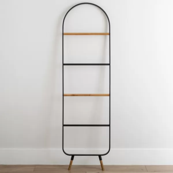 Decorative Accents-Kirkland's Home Midcentury Modern Poplar Wood Ladder Brown/Black