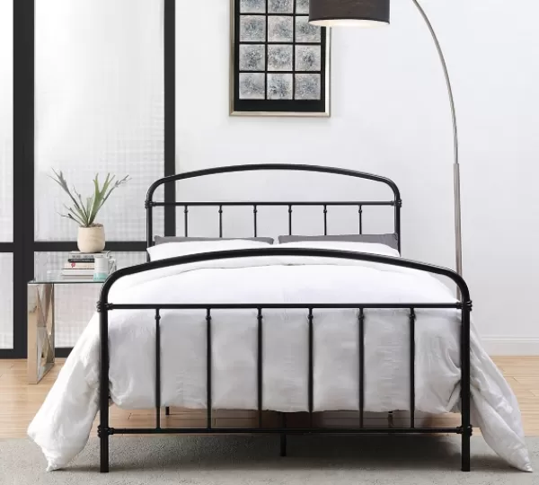 Beds & Headboards-Kirkland's Home Midnight Vintage Arch Full Bed Frame Black