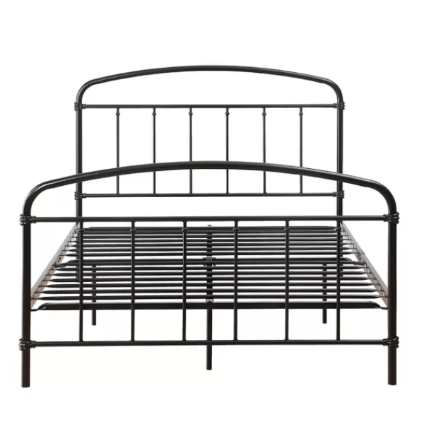 Beds & Headboards-Kirkland's Home Midnight Vintage Arch Full Bed Frame Black