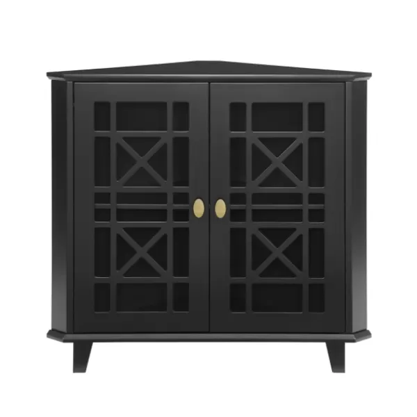 Cabinets & Sideboards-Kirkland's Home Mikie Corner Cabinet Black
