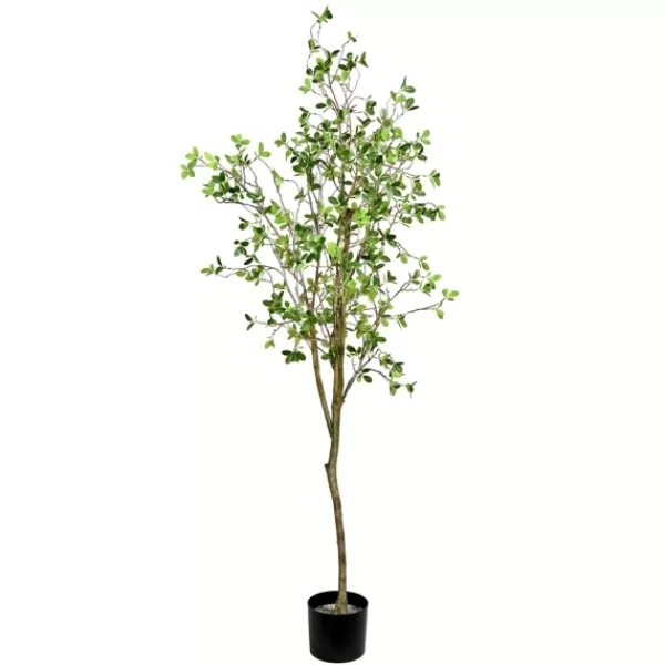 Trees & Topiaries-Kirkland's Home Milan Leaf Tree In Black Planter