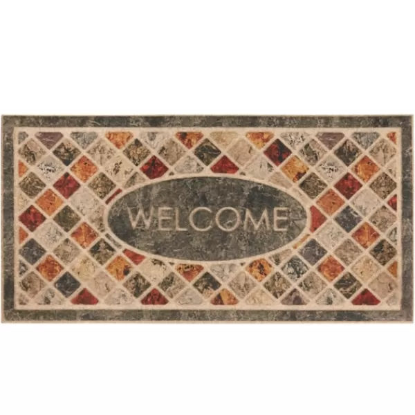 Doormats-Kirkland's Home Mineral Stone Ornamental Entry Doormat Orange/Brown