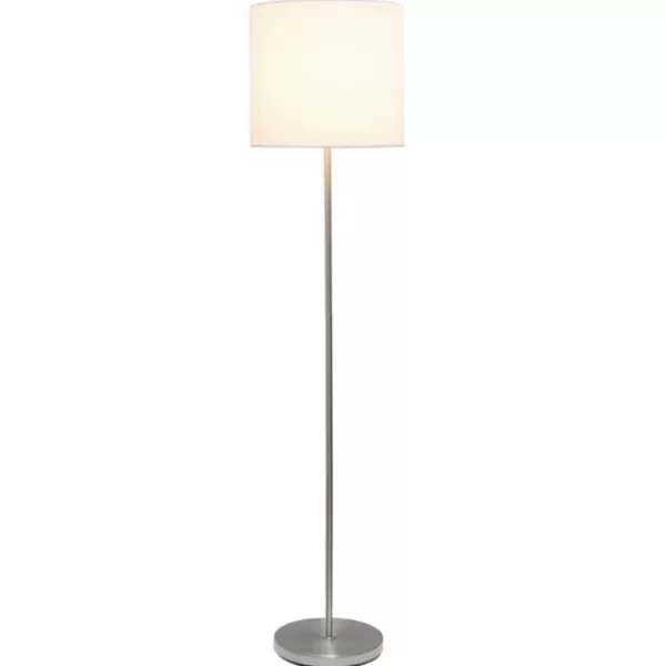Floor Lamps-Kirkland's Home Minimal Brushed Nickel Stem Floor Lamp White