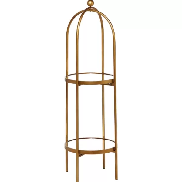 Bookshelves-Kirkland's Home Mirrored Two-Tier Cage Shelf Gold