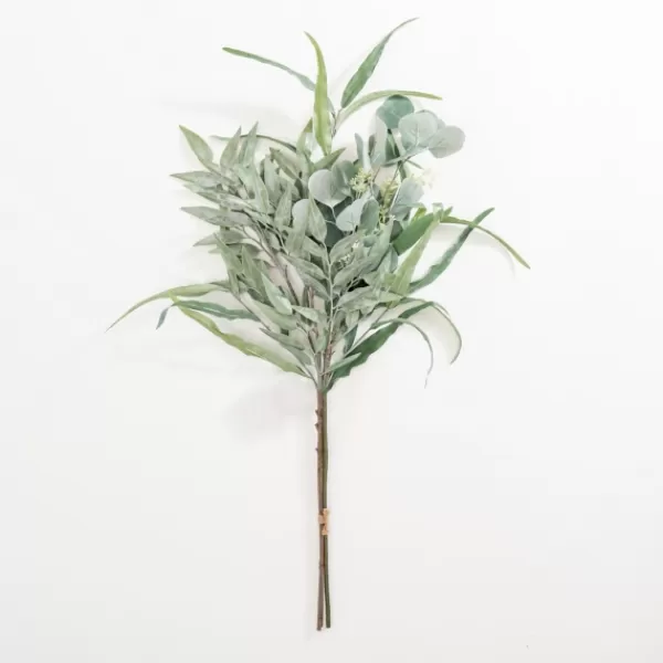 Stems & Bouquets-Kirkland's Home Mixed Eucalyptus Ery Bouquet Green