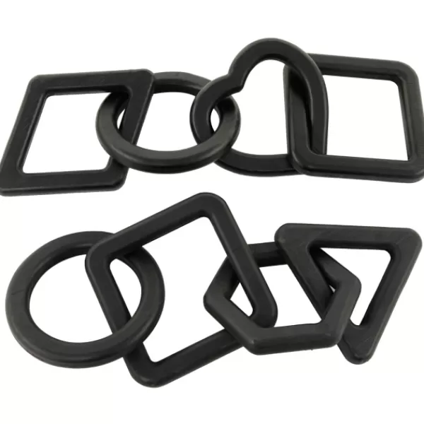 Statues & Figurines-Kirkland's Home Mixed Shapes Chain Sculptures, Set Of 2 Black