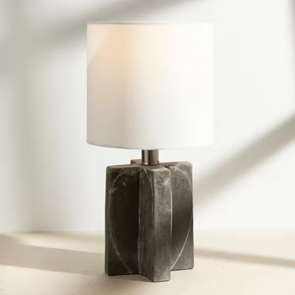 Table Lamps-Kirkland's Home Mod Marbled Gray Table Lamp White