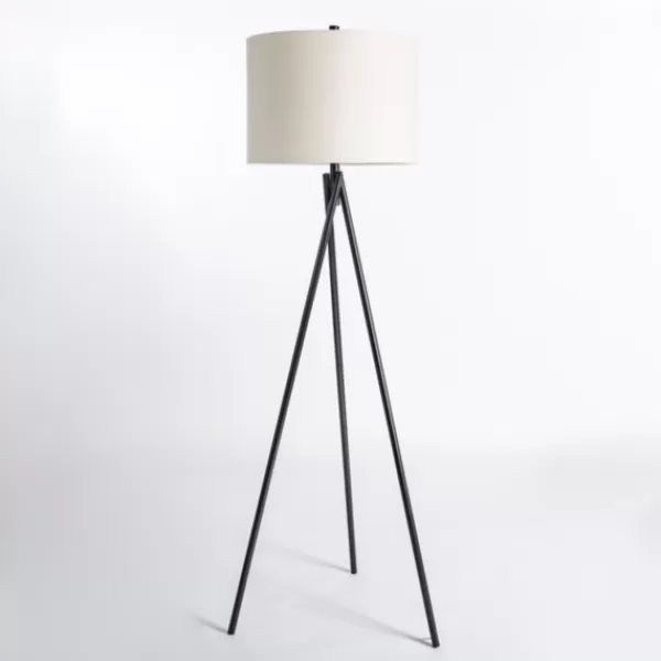 Floor Lamps-Kirkland's Home Modern Black Tripod Floor Lamp White