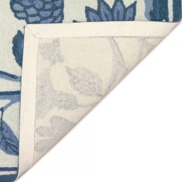 Outdoor Rugs-Kirkland's Home Modern Blue Floral Vines Outdoor Area Rug, 5X7 Blue/Ivory