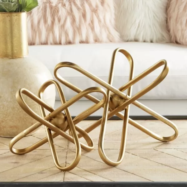 Statues & Figurines-Kirkland's Home Modern Burst 2-Pc. Decorative Sculpture Set Gold