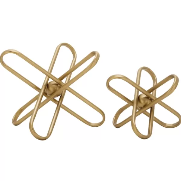 Statues & Figurines-Kirkland's Home Modern Burst 2-Pc. Decorative Sculpture Set Gold