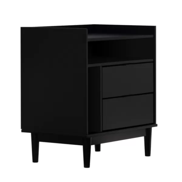 Nightstands-Kirkland's Home Modern Frame Wood Nightstand Black