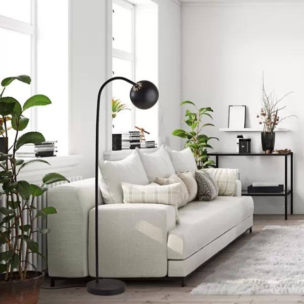 Floor Lamps-Kirkland's Home Modern Globe Shade Floor Lamp Black