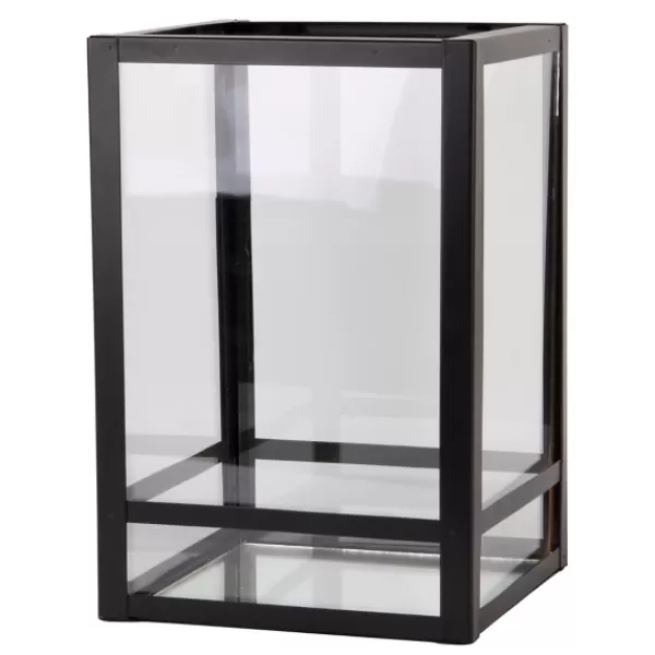 Lanterns-Kirkland's Home Modern Metal Lantern, 6 In. Black