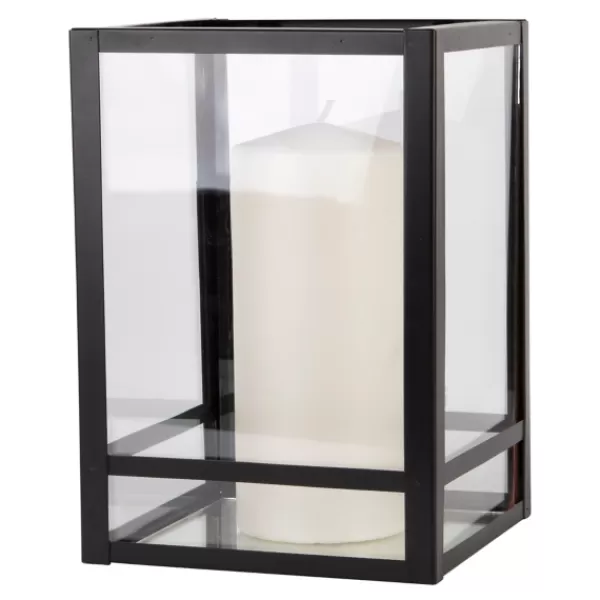 Lanterns-Kirkland's Home Modern Metal Lantern, 6 In. Black
