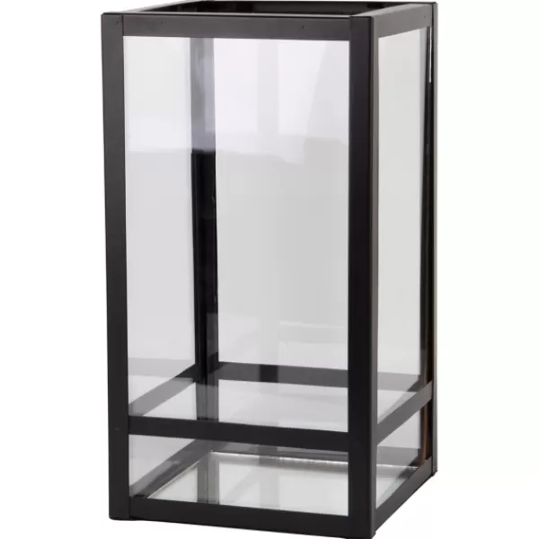 Lanterns-Kirkland's Home Modern Metal Lantern, 9 In. Black