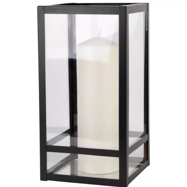 Lanterns-Kirkland's Home Modern Metal Lantern, 9 In. Black